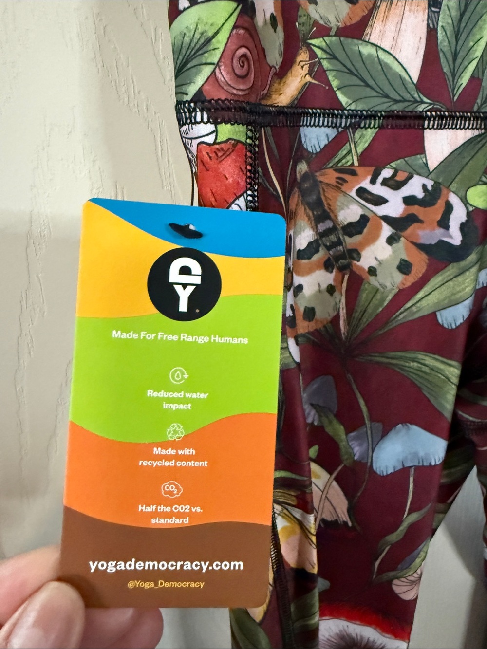 Yoga Democracy Fun Gal Mushroom Print Bell-Bottom Leggings Woman’s XS - Picture 4 of 13